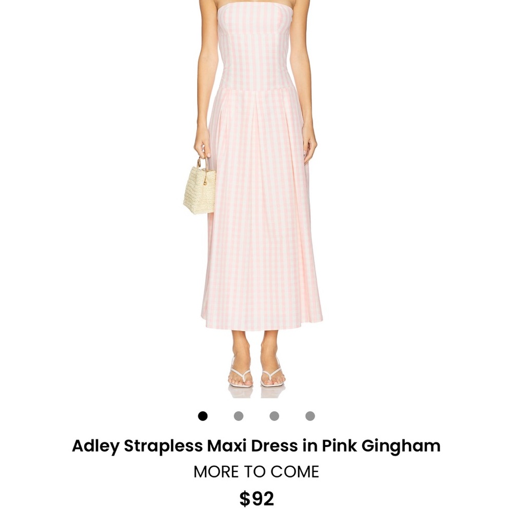 More to Come Strapless Maxi Dress in Pink Gingham